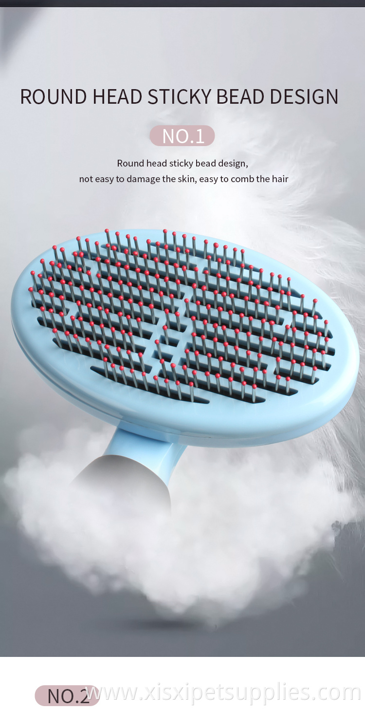 Factory Wholesale Self Cleaning Pet Hair Brush Cat Dog Grooming Slicker Brush With Sticky Beads